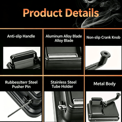 A-01:Cigarette Rolling Machine, Manual Tobacco Rolling Machine Metal Material, 8mm/6.5mm Nozzle Options