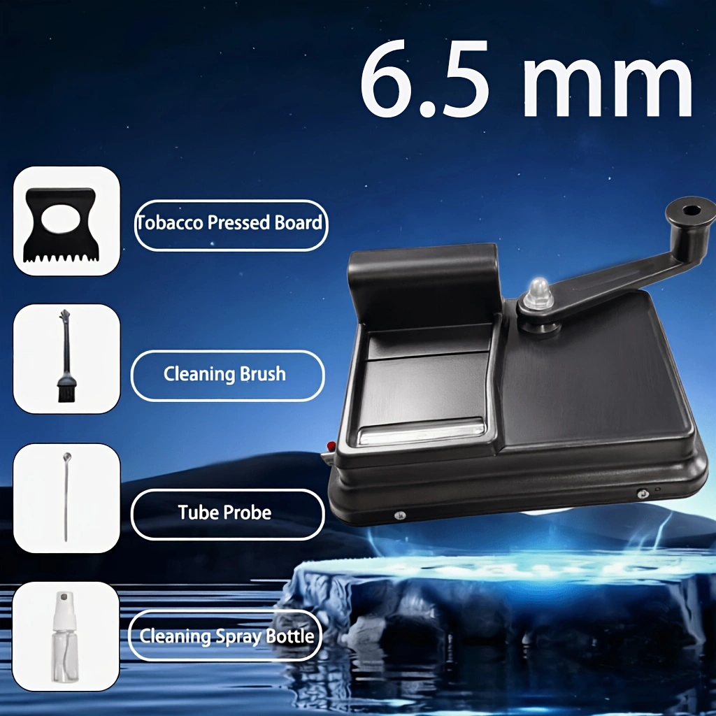 A-02:3rd Gen Upgraded Double Rail Manual Rolling Machine, Widened Handle & Anti-Slip Steel Buckle, Durable Cigarette Maker with 8mm/6.5mm Nozzle Options
