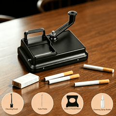 A-01:Cigarette Rolling Machine, Manual Tobacco Rolling Machine Metal Material, 8mm/6.5mm Nozzle Options