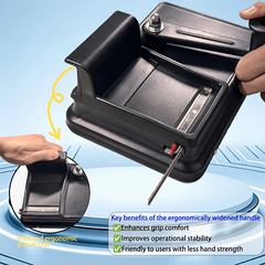 A-02:3rd Gen Upgraded Double Rail Manual Rolling Machine, Widened Handle & Anti-Slip Steel Buckle, Durable Cigarette Maker with 8mm/6.5mm Nozzle Options